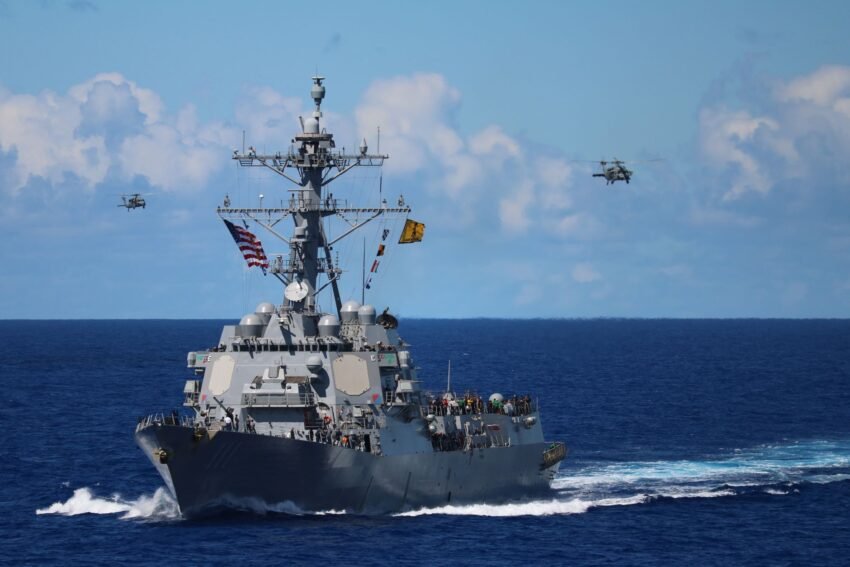 naval destroyer at sea